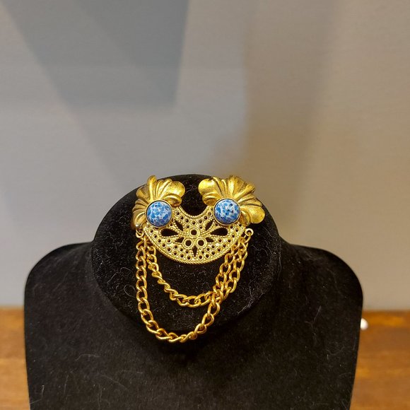 Vintage Easter Egg Dual Chain Brooch - Picture 1 of 5